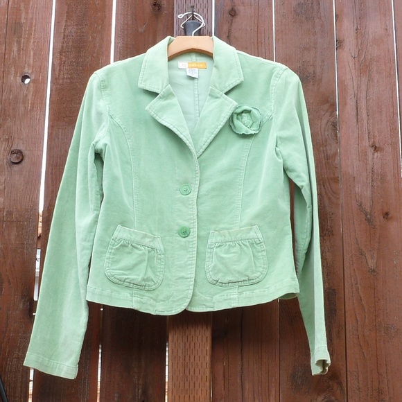 Tulle Mint Tea Green Corduroy Jacket 